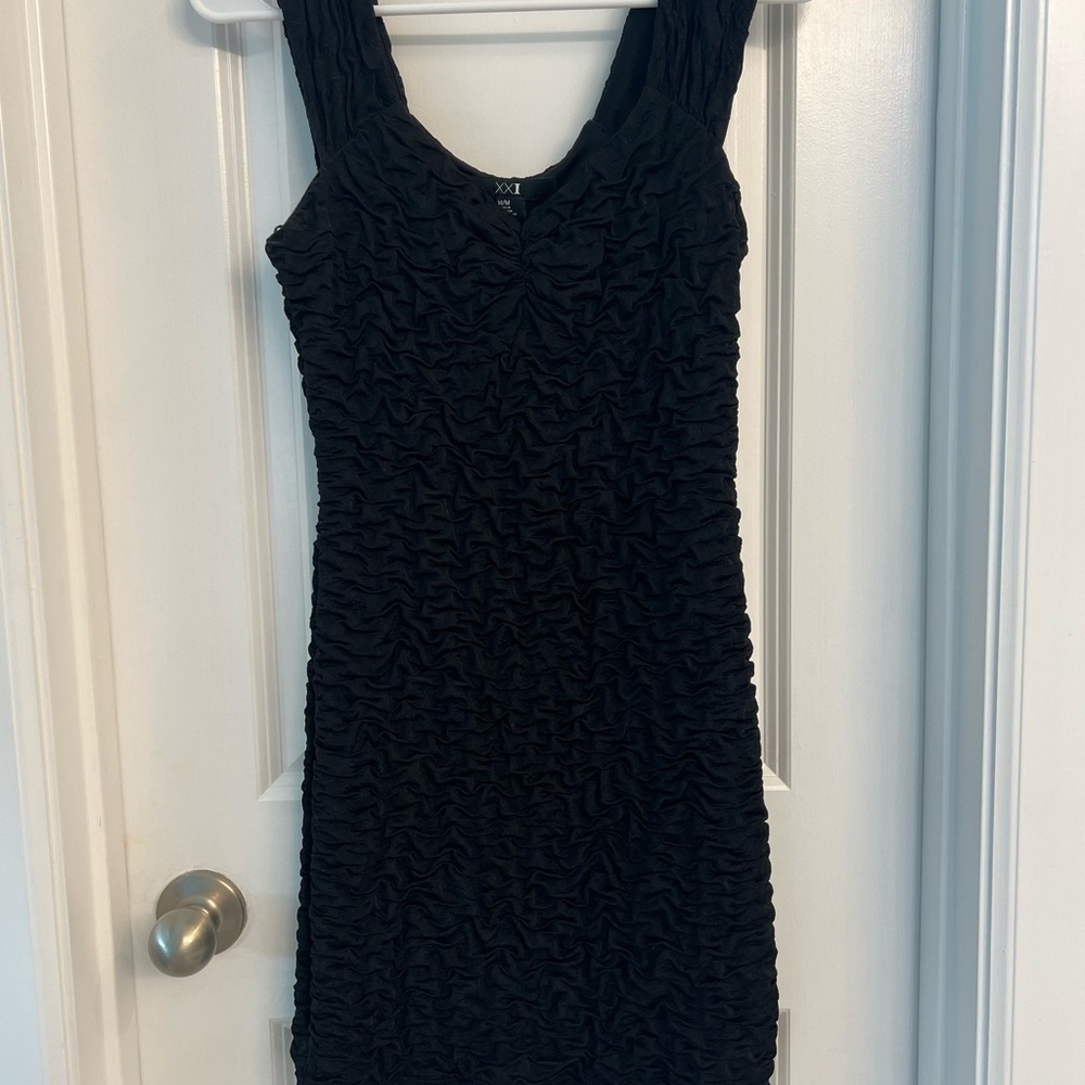 Forever 21 Black Textured Mini Dress